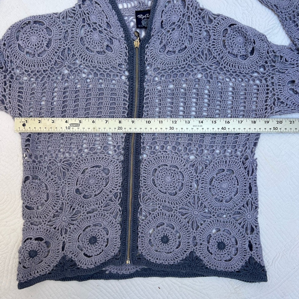 Vintage Y2K Rip Curl Crochet Zip Up Hoodie Size OS - Picture 10 of 12
